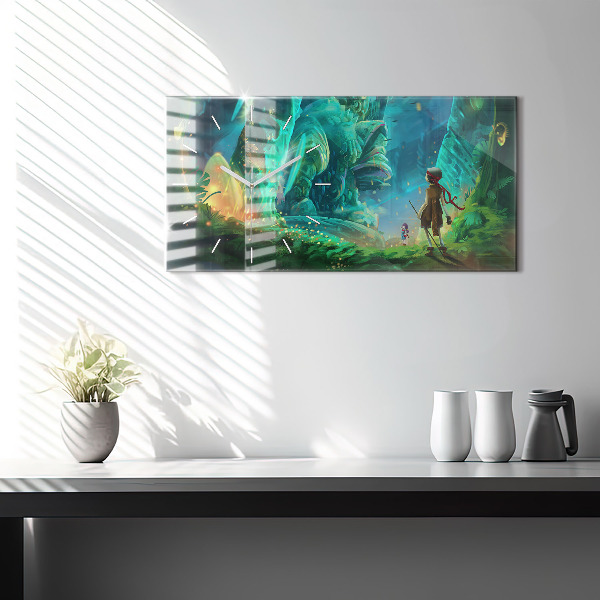 Vízszintes üvegóra Gyermekek a mesebeli erdőben