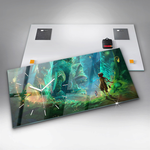 Vízszintes üvegóra Gyermekek a mesebeli erdőben