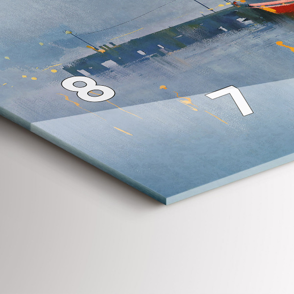 Vízszintes üvegóra Halászhajó a kikötőben