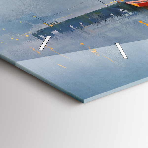 Vízszintes üvegóra Halászhajó a kikötőben