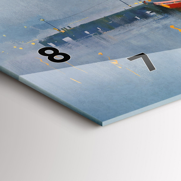 Vízszintes üvegóra Halászhajó a kikötőben