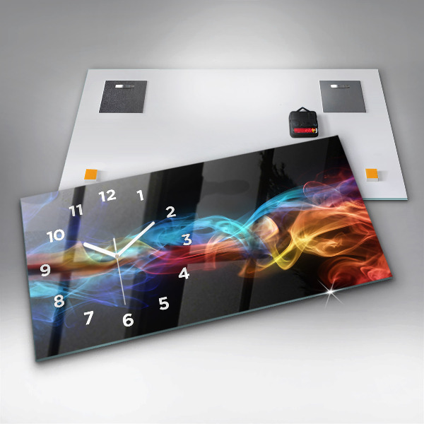 Vízszintes üvegóra Absztrakt színes vonalak