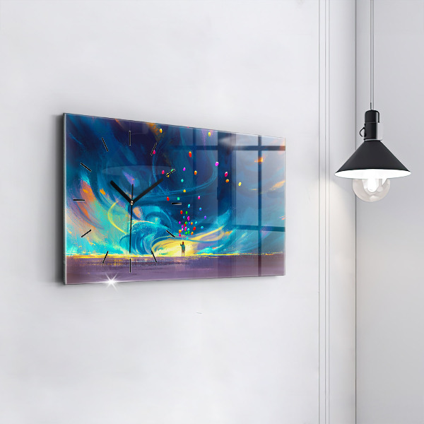 Vízszintes üvegóra Baba és léggömbök