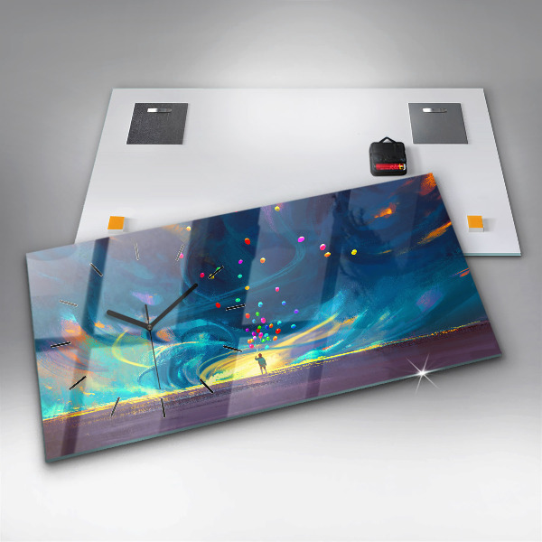 Vízszintes üvegóra Baba és léggömbök