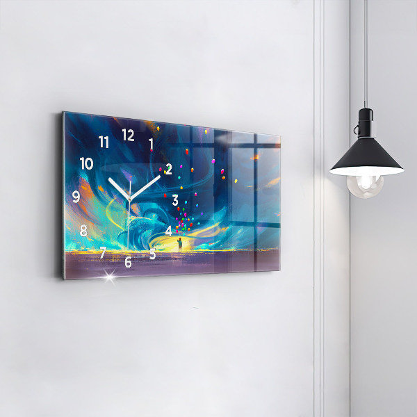 Vízszintes üvegóra Baba és léggömbök