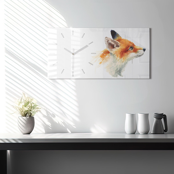 Vízszintes üvegóra Akvarell fiatal róka
