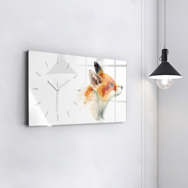 Vízszintes üvegóra Akvarell fiatal róka