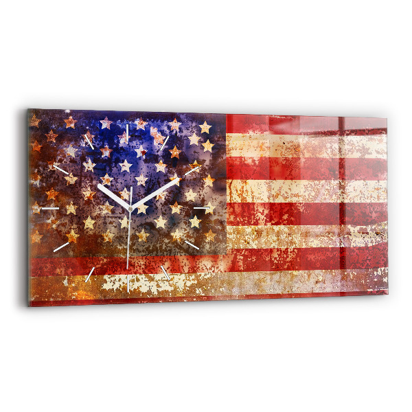 Vízszintes üvegóra Vintage USA zászló