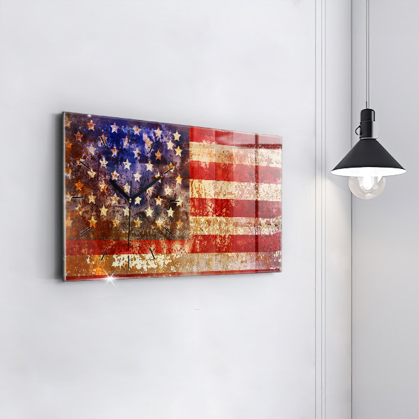 Vízszintes üvegóra Vintage USA zászló