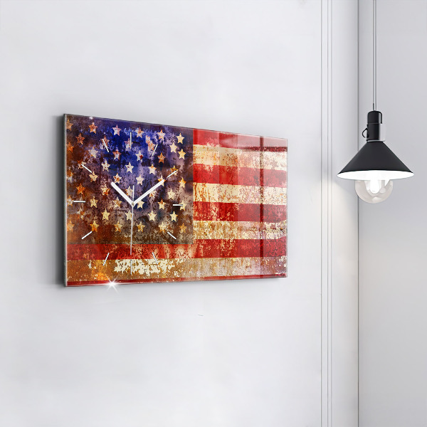 Vízszintes üvegóra Vintage USA zászló