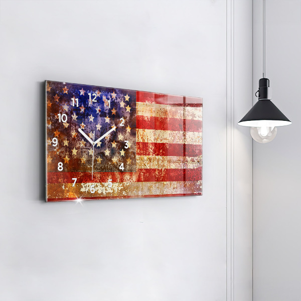 Vízszintes üvegóra Vintage USA zászló