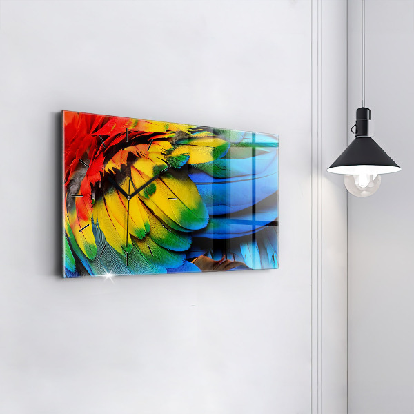 Vízszintes üvegóra Ara madár színes szárnyak