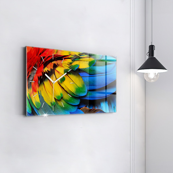 Vízszintes üvegóra Ara madár színes szárnyak