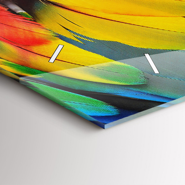 Vízszintes üvegóra Ara madár színes szárnyak