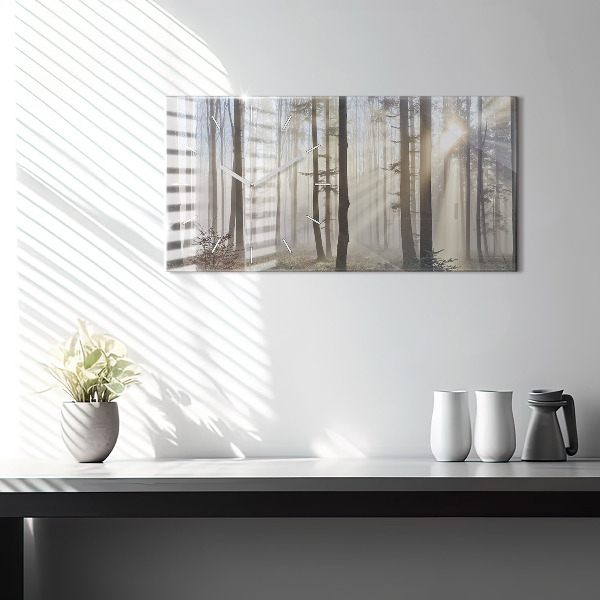 Vízszintes üvegóra Erdő a ködben