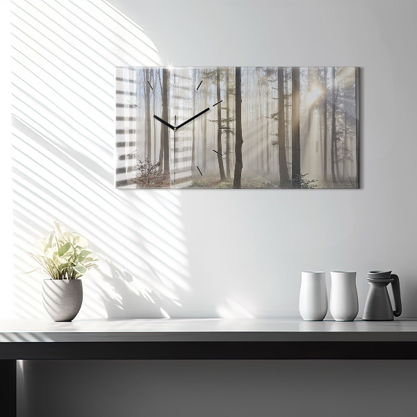 Vízszintes üvegóra Erdő a ködben