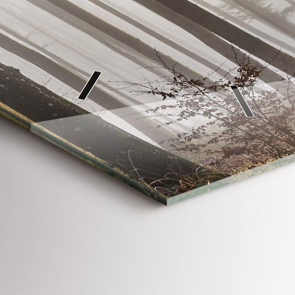 Vízszintes üvegóra Erdő a ködben