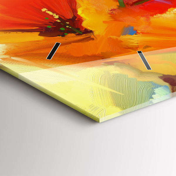 Vízszintes üvegóra Színes pipacsok