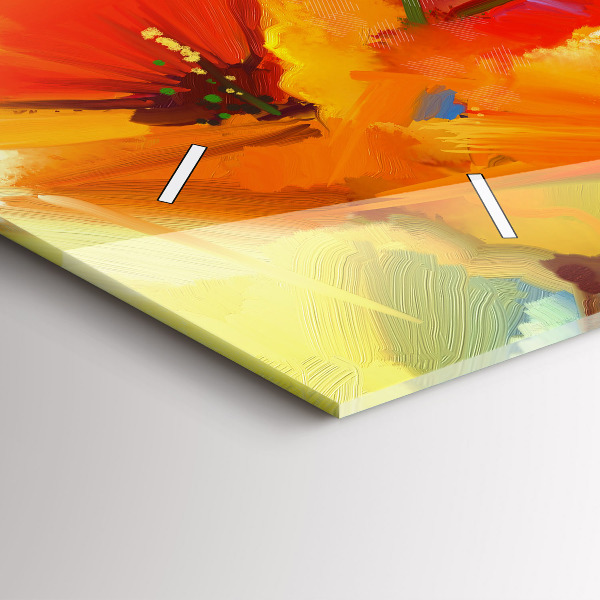 Vízszintes üvegóra Színes pipacsok