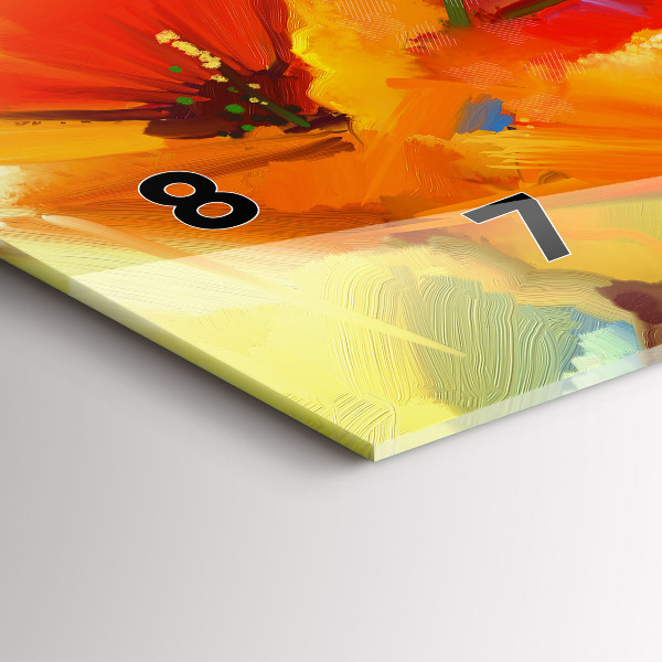 Vízszintes üvegóra Színes pipacsok