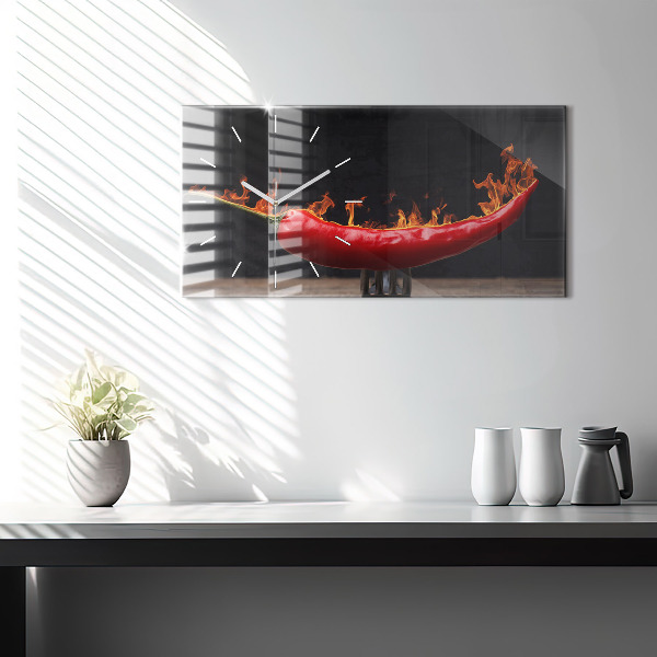 Vízszintes üvegóra Pepperoni paprika