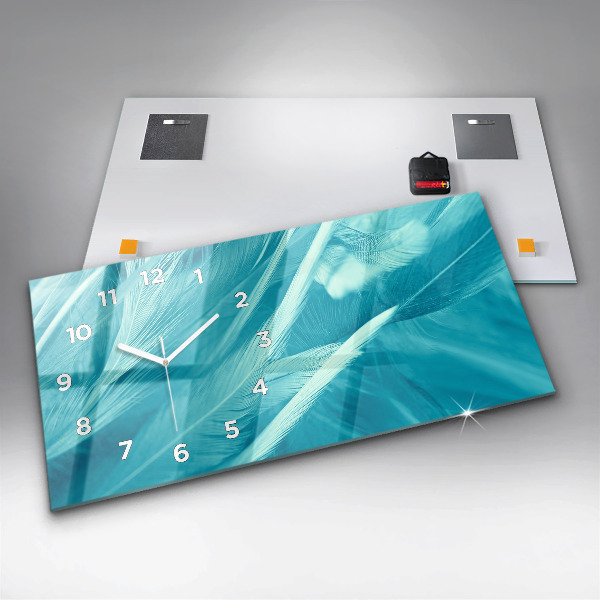 Vízszintes üvegóra Zöld türkiz vintage