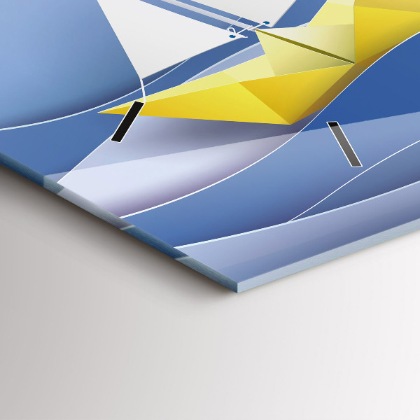 Vízszintes üvegóra Origami színes vitorlások