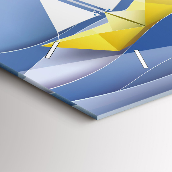 Vízszintes üvegóra Origami színes vitorlások