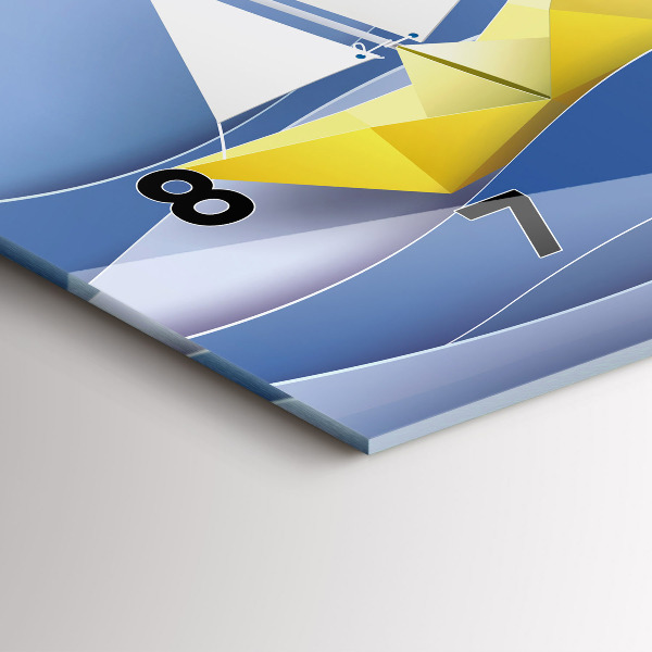 Vízszintes üvegóra Origami színes vitorlások