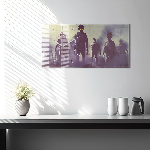 Vízszintes üvegóra Zombik éjjel - halloween