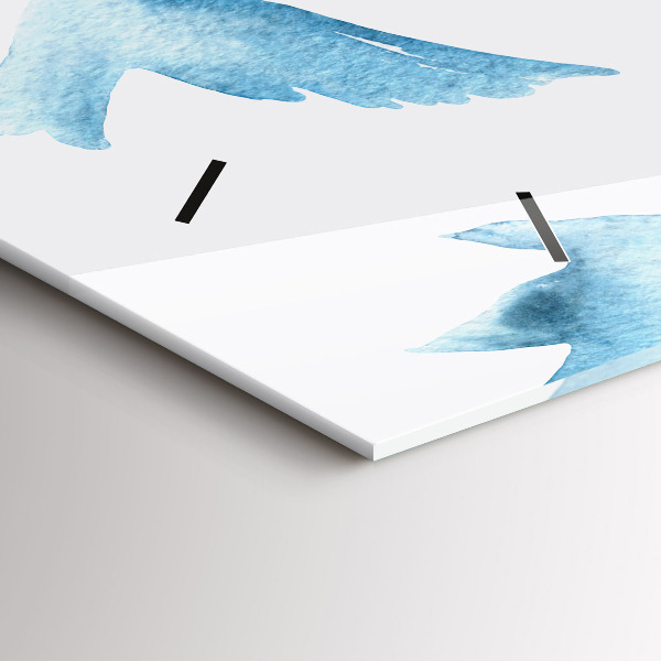 Vízszintes üvegóra Repülő kék madarak