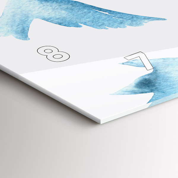 Vízszintes üvegóra Repülő kék madarak