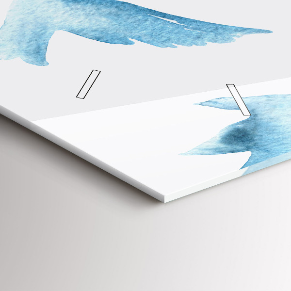 Vízszintes üvegóra Repülő kék madarak