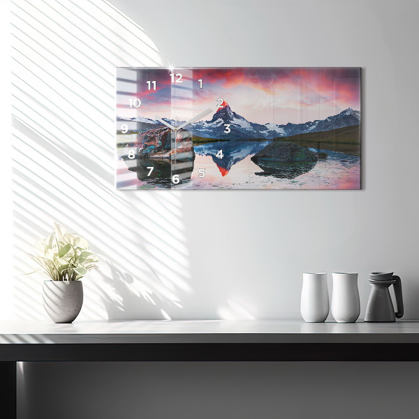 Vízszintes üvegóra Stellisee Matterhorn-tó