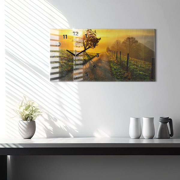 Vízszintes üvegóra Köd napkeltekor