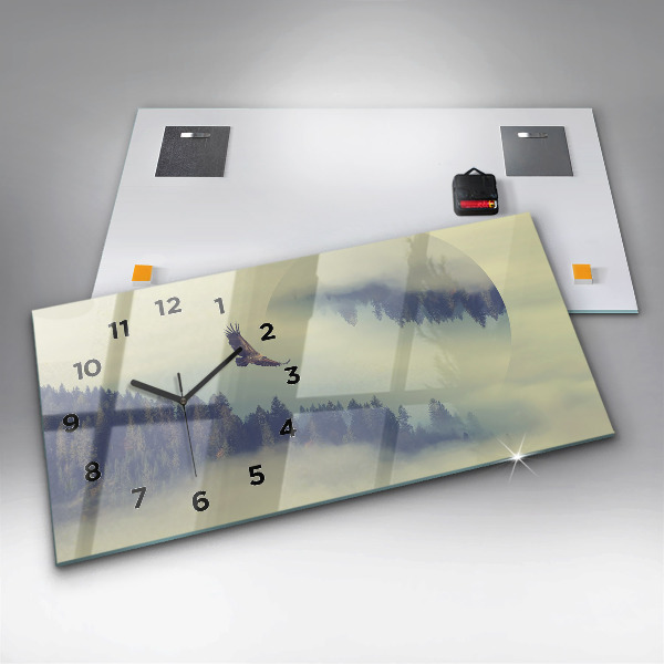 Vízszintes üvegóra Ködös erdei sas