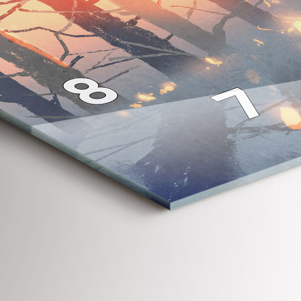 Vízszintes üvegóra Téli fa táj