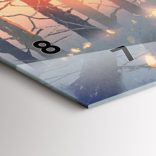 Vízszintes üvegóra Téli fa táj