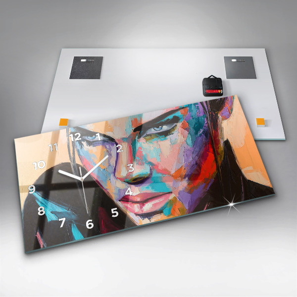 Vízszintes üvegóra Egy nő portréja