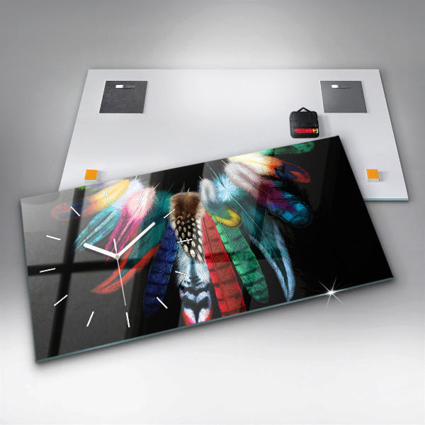 Vízszintes üvegóra Színes madár toll