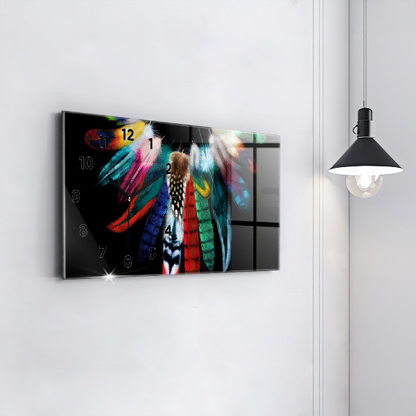 Vízszintes üvegóra Színes madár toll