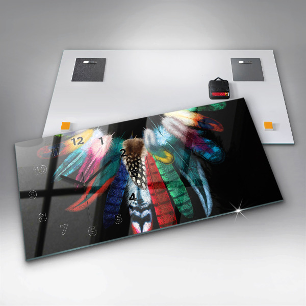 Vízszintes üvegóra Színes madár toll