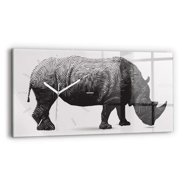 Vízszintes üvegóra Rhino line art