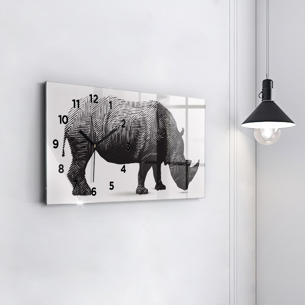 Vízszintes üvegóra Rhino line art