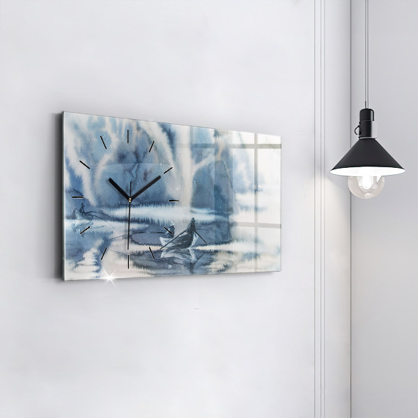 Vízszintes üvegóra Halász a tavon