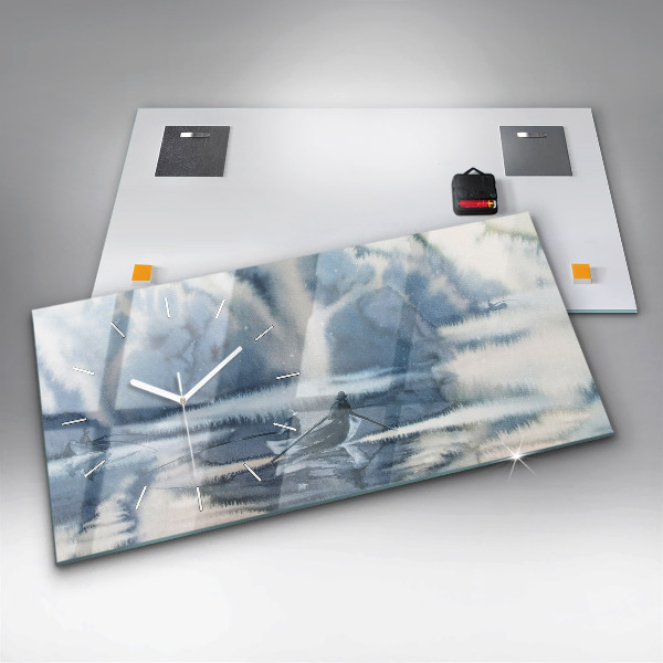 Vízszintes üvegóra Halász a tavon