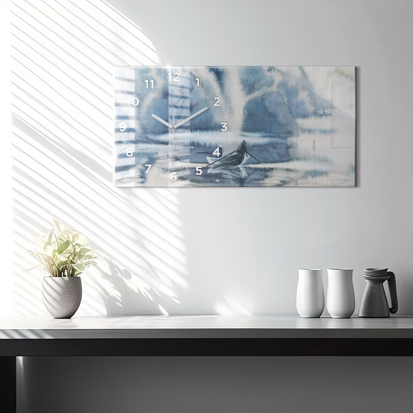 Vízszintes üvegóra Halász a tavon