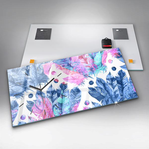 Vízszintes üvegóra Színes tollak