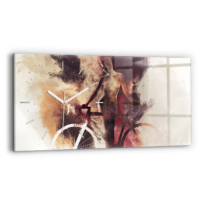 Vízszintes üvegóra Nő és a kerékpár