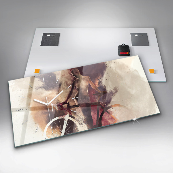 Vízszintes üvegóra Nő és a kerékpár